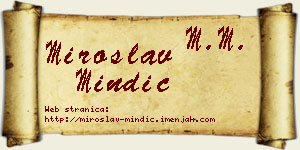 Miroslav Mindić vizit kartica